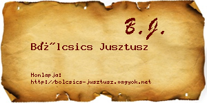 Bölcsics Jusztusz névjegykártya